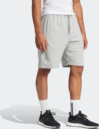 adidas Shorts ADIDAS SPORTSWEAR ESSENTIALS BIG LOGO FRENCH TERRY, Herren, Gr. XXL, N-Gr, medium grau heather, schwarz, normal, gr., Obermaterial: 55% Baumwol