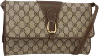 Gucci Pre-owned Vintage schoudertas - Dames - Pre-owned - Beige - Maat: ONE Size Leer