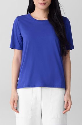 Eileen Fisher Crewneck Organic Cotton T-Shirt in Royal at Nordstrom, Size Xx-Small