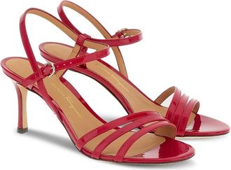 Ferragamo Patent Leather 70mm Heeled Sandal - Red