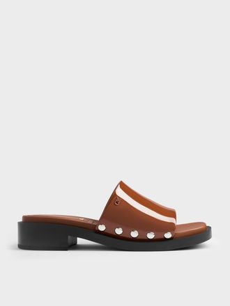 Charles & Keith Patent Leather Studded Sandals