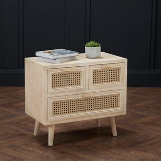 Netfurniture Jullian 3 Drawer Cabinet in Light Oak