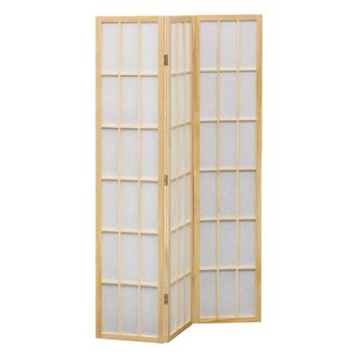 Atmosphera Biombo Sandai, 112,5 X 170 Cm, Blanco Y Madera - Atmosphera Cr&eacute;ateur DInt&eacute;rieur