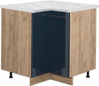 Vicco Armario De Esquina Fame-line, Azul Oscuro Alto Brillo, 80.5 Cm, Et M&aacute;rmol