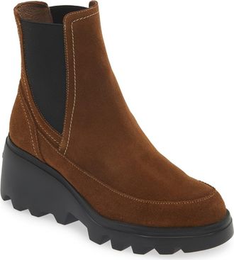 Wonders Platform Wedge Chelsea Boot in Cappuccino Suede at Nordstrom, Size 9.5-10Us