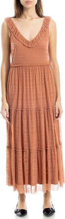Max Studio Tiered Maxi Dress in Cedarwod at Nordstrom Rack, Size X-Small