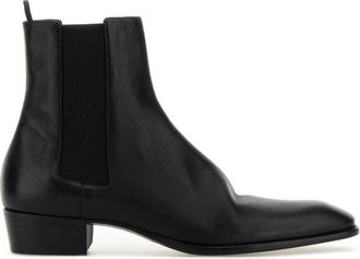 Saint Laurent Black Leather Chelsea Boots