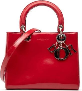 Dior Pre-owned Handbags, female, Red, Size: ONE SIZE Pre-owned Vintage Leather Handbag
