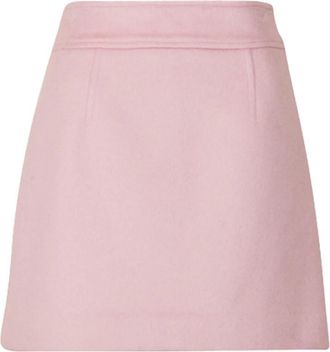 By Ti Mo Elegante Wol Mini Rok - Dames - Korte rokken - Roze - S - Wol - Rokken
