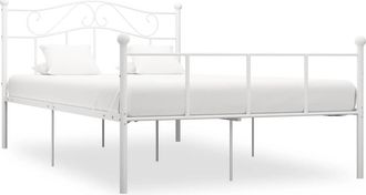 vidaXL Estructura De Cama Sin Colch&oacute;n Metal Blanco 120x200 Cm Vidaxl
