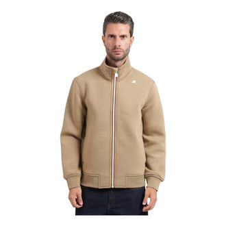 K-Way Finn Spacer Sweatshirt - Heren - Bomber jackets - Beige - L - Leer - Jassen