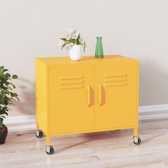 vidaXL Armario De Almacenamiento Acero Amarillo Mostaza 60x35x56 Cm Vidaxl