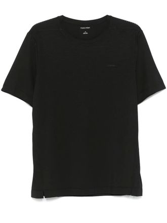 Calvin Klein rubberised-logo T-shirt - men - Polyester/Elastane - L - Black