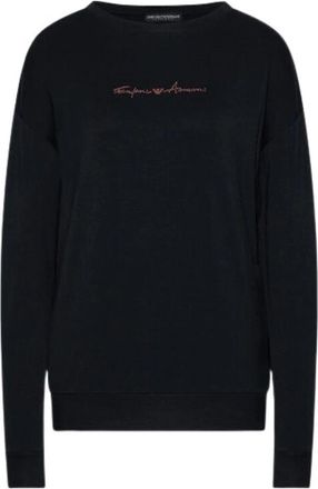 Emporio Armani Lichte Sweater met Signature Logo en Studs - Dames - Sweatshirts - Zwart - L - Katoen - Hoodies & sweatvesten