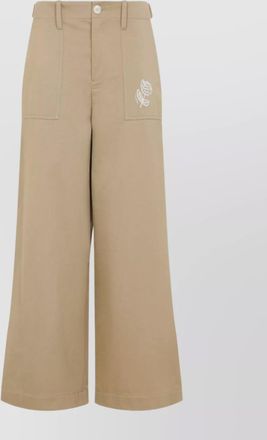 Marni wide leg high-rise cotton trousers