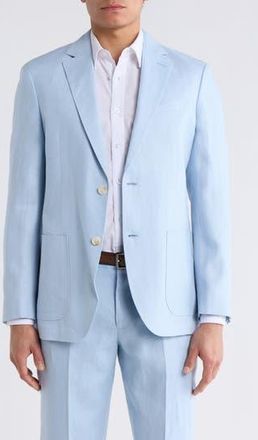 Nordstrom Rack Solid Notch Lapel Linen Sport Coat in Blue Celestial at Nordstrom Rack, Size 36 R