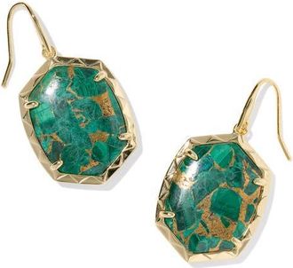 Kendra Scott Daphne Drop Earrings in Gold/Bronze/Green Malachite at Nordstrom