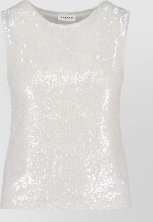 Parosh sequin top sleeveless round neck style