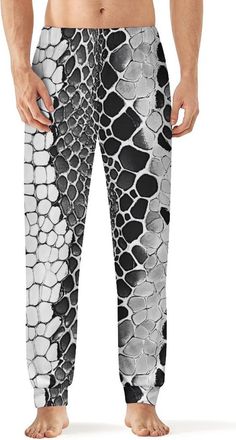 Generic Snake Skin Pajama Pants for Men Print Lounge Pjs Bottom Lightweight Sleep Pants 5XL