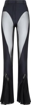 MUGLER Black Flared Leggings-Donna