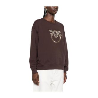 Pinko Pinko, Hoodies & sweatvesten, Dames, Bruin, L, Sweatshirt