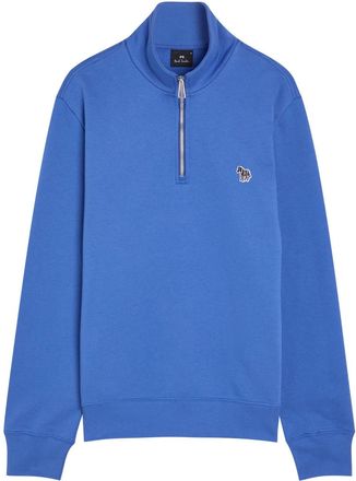 Paul Smith Appliqu&eacute;d Half-zip Cotton Sweatshirt - Blue - Xxl