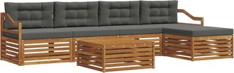 vidaXL Conjunto De Sof&aacute;s De Exterior 6 Uds. Natural Y Antracita Vidaxl