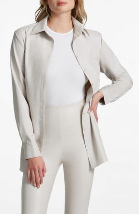 Commando Oversize Faux Leather Button-Up Shirt in Porcelain at Nordstrom Rack, Size Medium