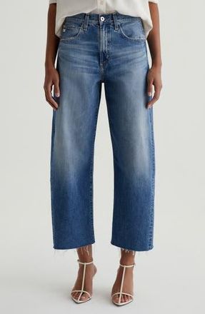 AG - Adriano Goldschmied Hattie Raw Hem High Waist Crop Barrel Leg Jeans in Gemini at Nordstrom Rack, Size 32