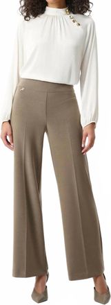 Joseph Ribkoff Silky Knit Wide-Leg Pull-On Pants In Taupe