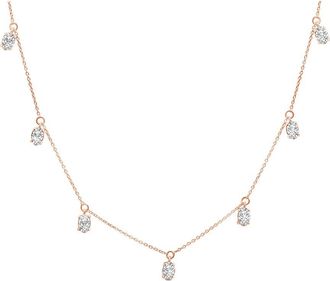 House of Brilliance Haus Of Brilliance 14K Rose Gold 1.39 Ct. Tw. Lab-Grown Diamond Station Necklace