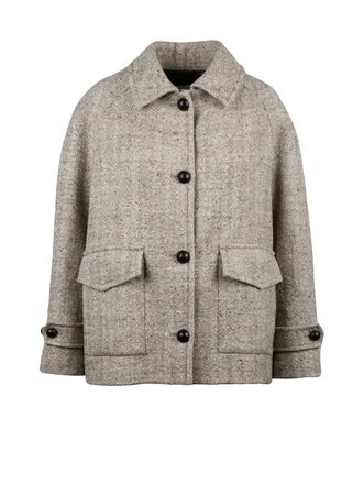 Circolo 1901 Beige Virgin Wool-Blend Short Coat