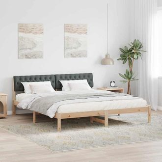 vidaXL Struttura Del Letto Marrone E Grigio Scuro 180 X 200 Cm Vidaxl
