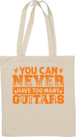 Generic You Can Never Have Too Many Guitars Natural Cotton Tote Bag White