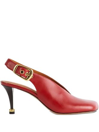 Chloé 70mm slingback calf-leather heeled pumps - Red