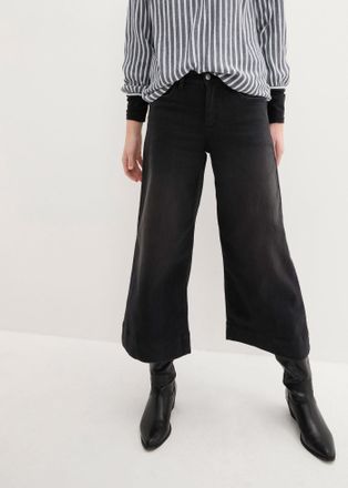Bonprix Weite Jeans BONPRIX, Damen, Gr. 36, N-Gr, schwarz denim used (l&auml;nge: regul&auml;r), Denim/Jeans, Obermaterial: 73% Baumwolle, 24% Polyester, 3% Elasthan, l