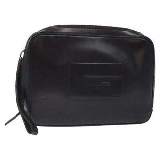 Gucci Pre-owned Leather clutches - Dames - Vintage Clutch - Zwart - ONE Size - Leer - Vintage