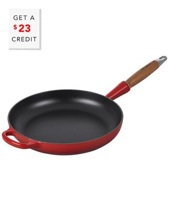 LE CREUSET Signature 10.25In Round Fry Pan With Wood Handle With $23 Credit
