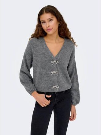 Only gebreid vest grijs