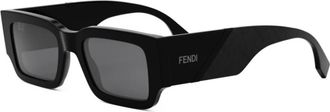 Fendi Sunglasses, male, Black, Size: 51 MM Diagonal Rectangular Sunglasses