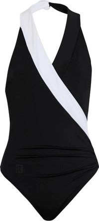 Balmain Tweekleurig badpak uit &eacute;&eacute;n stuk - Dames - Badpakken - Zwart - M - Badmode