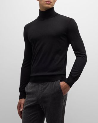 Ermenegildo Zegna Mens Cashmere-Silk Turtleneck Sweater