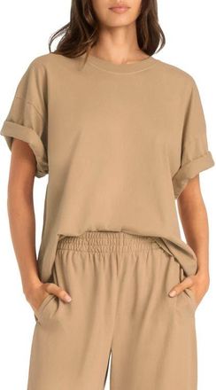 Vitamin A Coast Oversize Boyfriend T-Shirt in Latte at Nordstrom, Size X-Small/small