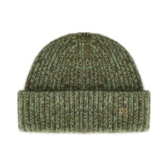 Ganni Beanies, female, Green, Size: ONE SIZE Melange Brushed Mohair Beanie