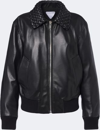 Bottega Veneta Intrecciato leather blouson jacket