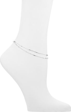 Nordstrom Rack Demi Fine Bar Station Layered Anklet in Silver at Nordstrom Rack