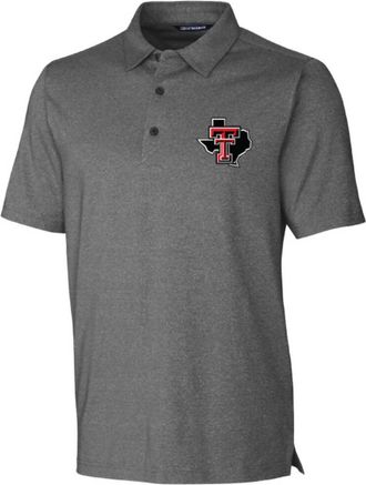 Cutter & Buck Mens Texas Tech Forge Lonestar Pride Polo In Heathered Charcoal
