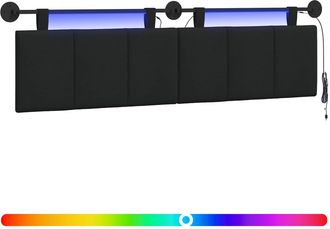 vidaXL Cabecero Colgante Con Luz Led Negro Tela Vidaxl