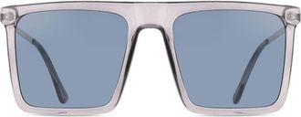LMNT Sunglasses Square Full Rim Plastic Mens Sunglasses Grey Size 54 - Free Lenses - LMNT
