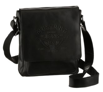 Mustang Umh&auml;ngetasche MUSTANG Valencia, Damen, Gr. B/H/T: 24cm x 26cm x 9cm, schwarz, Leder, Taschen Umh&auml;ngetasche, mit zahlreichen F&auml;chern